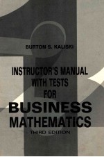 INSTRUCTOR'S MANUAL <em>WITH</em> TESTS <em>FOR</em> BUSINESS MATHMATICS <em>THIRD</em> <em>EDITION</em>