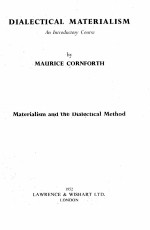 DIALECTICAL MATERIALISM <em>AN</em> LNTRODUCT<em>OR</em>Y <em>COURSE</em>