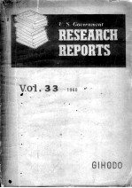 U.<em>S</em>.Government Re<em>s</em>earch Report<em>s</em> Vol.33 1960
