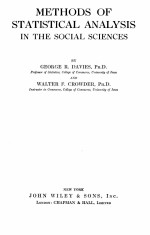 <em>Methods</em> <em>of</em> statistical <em>analysis</em> in the social sciences