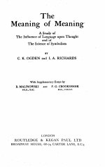 <em>THE</em> MEANING OF MEANING