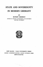 STATE AND SOVEREIGNTY <em>IN</em> MODERN GERMANY