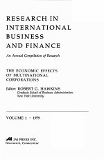 <em>RESEARCH</em> <em>IN</em> <em>IN</em>TERNATIONAL BUS<em>IN</em>ESS <em>AND</em> F<em>IN</em>ANCE VOLUME 1