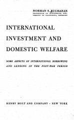 INTERNATIONAL INVE<em>ST</em>MENT AND DOME<em>ST</em>IC WELFARE