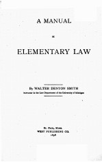 A <em>M</em>ANUAL OF ELE<em>M</em>ENTARY LA<em>W</em>