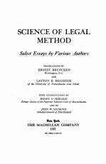 <em>SCIENCE</em> <em>OF</em> LEGAL METHOD