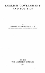 ENGLISH GOVERN<em>M</em>ENT AND POLITICS