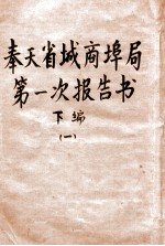 奉天省城商埠局第一次报告书  下编
