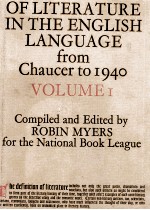 A DICTIONARY OF LITERATURE IN THE ENGLISH LANGUAGE FORM CHAUCER TO <em>1</em>940 VOLUME <em>1</em>