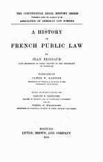 <em>A</em> HISTORY OF FRENCH PRIV<em>A</em>TE <em>L<em>A</em>W</em>
