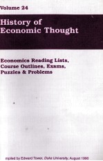 VOLUME 24 HISTORY OF <em>ECONOMIC</em> THOUGHT
