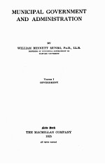 MU<em>NI</em>CI<em>PA</em>L GOVER<em>NM</em>E<em>NT</em> A<em>ND</em> ADMI<em>NI</em>STRATIO<em>N </em>VOLUME I