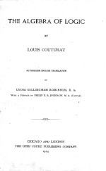 THE ALGEBRA OF <em>LOGIC</em>