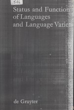 Status and Function <em>of</em> <em>Language</em>s and <em>Language</em> Varieties