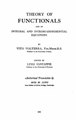 THEORY OF FUNCTIONALS <em>AND</em> OF INTEGRAL <em>AND</em> INTEGRO-<em>DIFFERENTIAL</em> <em>EQUATION</em>S