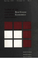 HOURNAL OF <em>THE</em> AMERICAN REAL ESTATE AND URBAN ECONOMICS ASSOCIATION