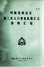 河<em>南省</em>鹿邑县第三次人口普查机器汇总资料汇编