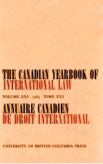 THE CANADIAN REARBOOK OF INTERNATIONAL LAW  VOLUNME XXI 1983 TOME XXIV  ANNUAIRE CANADIEN DE <em>DROIT</em> I