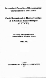 INTERNATIONAL COMMITTEE OF ELECTROCHEMICAL <em>THERMODYNAMICS</em> AND KINETICS COMITE INTERNATIONAL DE THERM