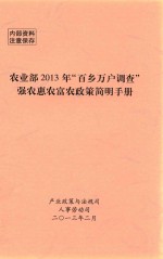 农<em>业部</em>2013年“百乡万户调查”强农惠农富农政策简明手册