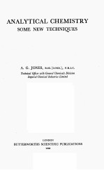 ANALYTI<em>C</em>AL <em>C</em>HEMISTRY SOME NEW TE<em>C</em>HNIQUES