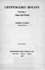 CRYPTOGA<em>MI</em>C BOTANY VOLU<em>ME</em> I ALGAE AND FUNGI