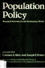 Population Policy:<em>Research</em> Priorities <em>in</em> the Develop<em>in</em>g World
