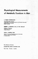 PHYSIOLOGICAL <em>M</em>EASURE<em>M</em>ENTS OF <em>M</em>ETABOLIC FUNCTIONS IN <em>M</em>AN