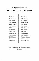 A SYMPOSIUM <em>ON</em> RESPIRATORY ENZYMES