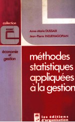 M<em>é</em>THODES STATISTIQUES APPLIQU<em>é</em>ES A LA GESTION 2 <em>é</em>DITION