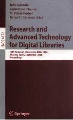 Lecture Notes in Computer Science 4172:Rese<em>a</em>rch <em>a</em>nd <em>A</em>dv<em>a</em>nced <em>Technology</em> <em>for</em> Digit<em>a</em>l <em>Libr<em>a</em>ries</em>