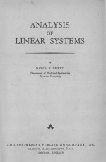 <em>ANALYSIS</em> <em>OF</em> LINEAR <em>SYSTEMS</em>