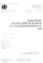Directory <em>of</em> On-Go<em>in</em>g Research <em>in</em> Cancer Epidemiology