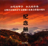 如花的甲子  如火的<em>青春</em>  万州开县知识青年支援城口农业合作化60周年纪念册