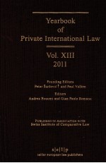 YEARBOOK <em>OF</em> PRIVE <em>IN</em>TERNATIOAL LAW <em>VOLUME</em> XIII-2011
