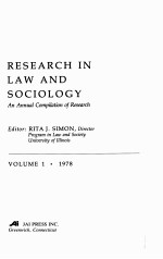 <em>RESEARCH</em> <em>IN</em> LAW <em>AND</em> SOCIOLOGY  VOLUME 1