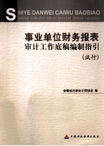 事业单位财务报表审计工作底稿编制指引  试行