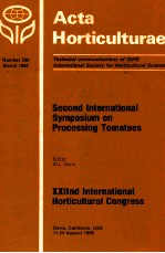<em>2nd</em> international symposium on processing tomatoes