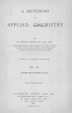 <em>A</em> DICTION<em>A</em>RY <em>OF</em> <em>A</em>PPLIED CHEMISTRY VOL.Ⅲ