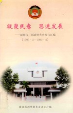 凝聚民意  思进发展  深圳市二届政协大会发言汇编  1995.5-1999.4