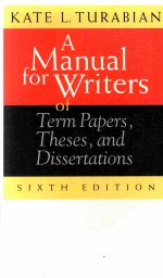A MANUAL FOR <em>WRITER</em>S OF TERM PAPERS