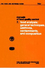 Manuals of <em>food</em> quality <em>control</em>. V. 7