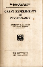GREAT EXPERIMENTS <em>IN</em> PSYCHOLOGY