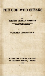 <em>THE</em> GOD WHO <em>S</em>PEAK<em>S</em>