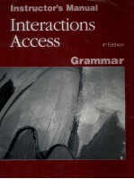 <em>IN</em>STRUCTOR'S <em><em>MAN</em>UAL</em> <em>IN</em>TERACTIONS ACCESS GRAMMAR 4TH <em>EDITION</em>
