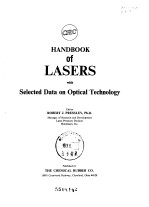 <em>Handbook</em> of lasers with selected data on optical technology.