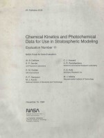CHEMICAL K<em>IN</em>ETICS AND PHOTOCHEMICAL DATA FOR USE <em>IN</em> STRATOSPHERIC <em>MODEL<em>IN</em>G</em> EVALUATION NUMBER 11