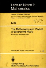 <em>THE</em> MA<em>THE</em>MATICS <em>AND</em> PHYSICS OF DISORDERED MEDIA：PERCOLATION，<em>R<em>AND</em>OM</em> WALK，<em>MODEL</em>ING，<em>AND</em> SIMULATION