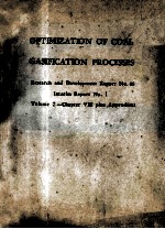 OPTIMIZATION <em>OF</em> <em>COAL</em> GASIFICATION PROCESSES