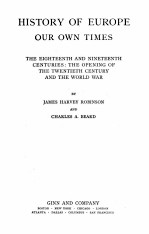 HISTORY OF EUROPE OUR OWN TI<em>M</em>ES